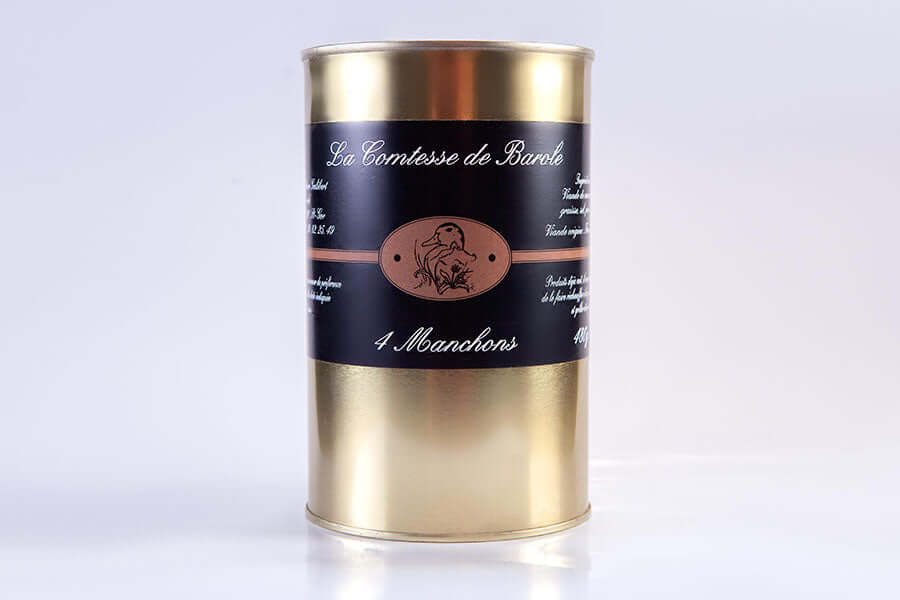 Boîte de 4 manchons - confit de canard de La Comtesse de Barole, vente directe du producteur.